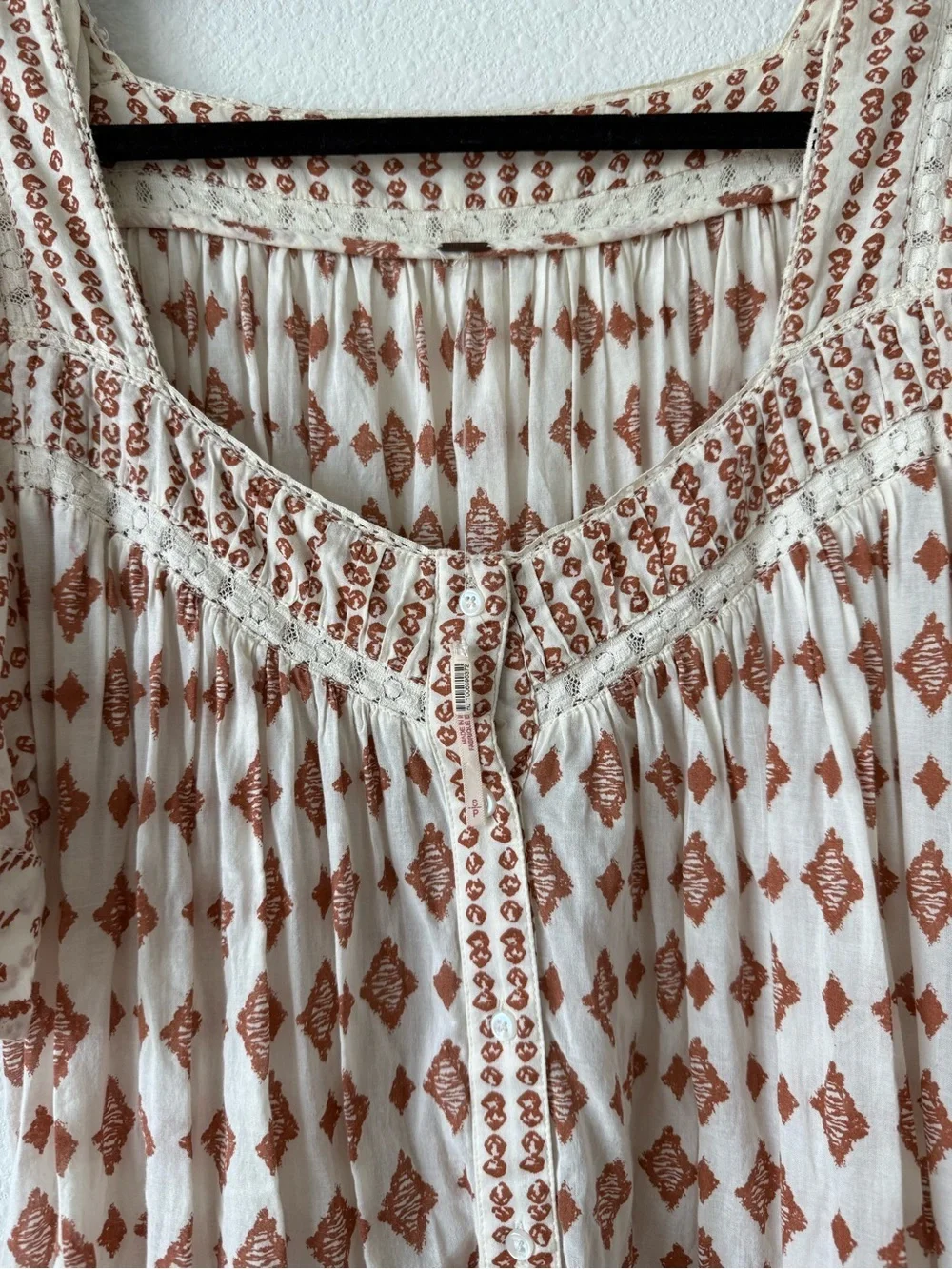 Free People HEARTS DESIRE PRINT TUNIC DRESS IN IVORY COMBO